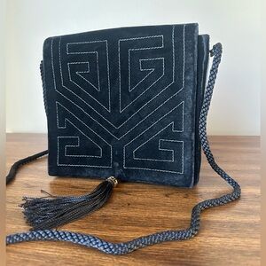Givenchy Velvet Vintage Tassel Shoulder Bag